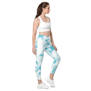 "Clouds Meditate" Crossover leggings with pockets