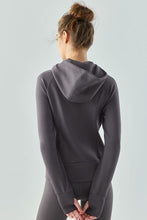 Load image into Gallery viewer, Zip Up Hooded Active Outerwear
