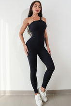 Load image into Gallery viewer, Asymmetrical Neck Wide Strap Active Jumpsuit