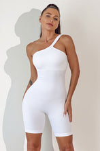 Load image into Gallery viewer, Asymmetrical Neck Wide Strap Active Romper