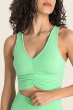 Load image into Gallery viewer, Gathered Detail Halter Neck Sports Bra