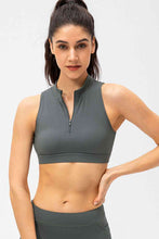 Load image into Gallery viewer, Full Size Cropped Cutout Back Zipper Front Active Tank Top