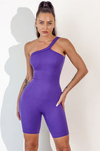 Load image into Gallery viewer, Asymmetrical Neck Wide Strap Active Romper